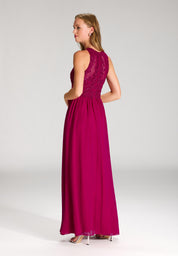 Chiffonabendkleid Maxi mit Stickereien - 650 - Rot
