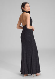 Neckholder-Abendkleid Maxi - 100 - Schwarz