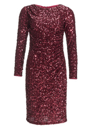 Cocktailkleid Midi mit seitlichen Drapierungen - 612 - Rot