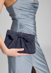 Abendtasche mit Schleifenapplikation - 310 - Blau