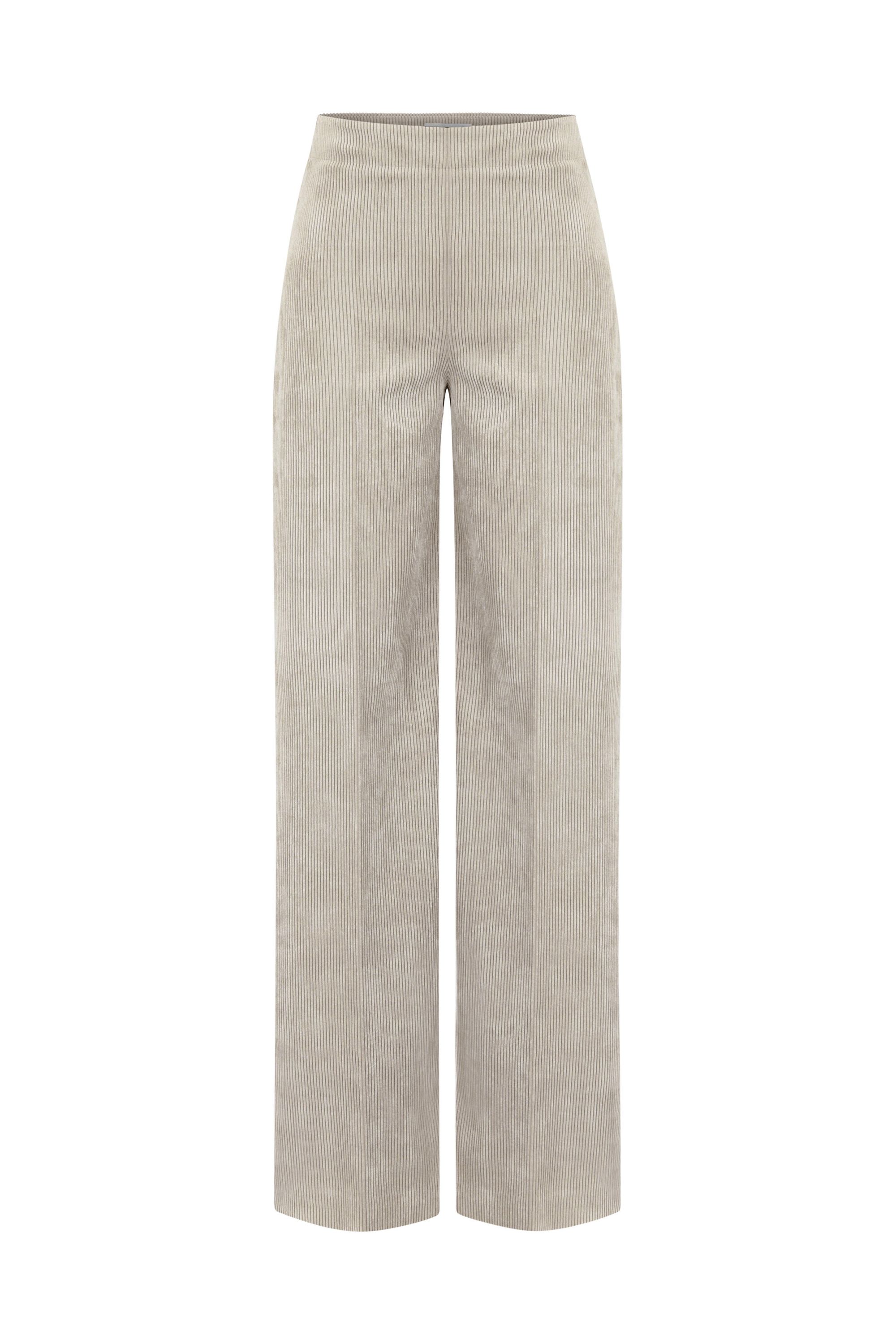 Ripp-Hose mit weitem Bein - 1702 - Creme