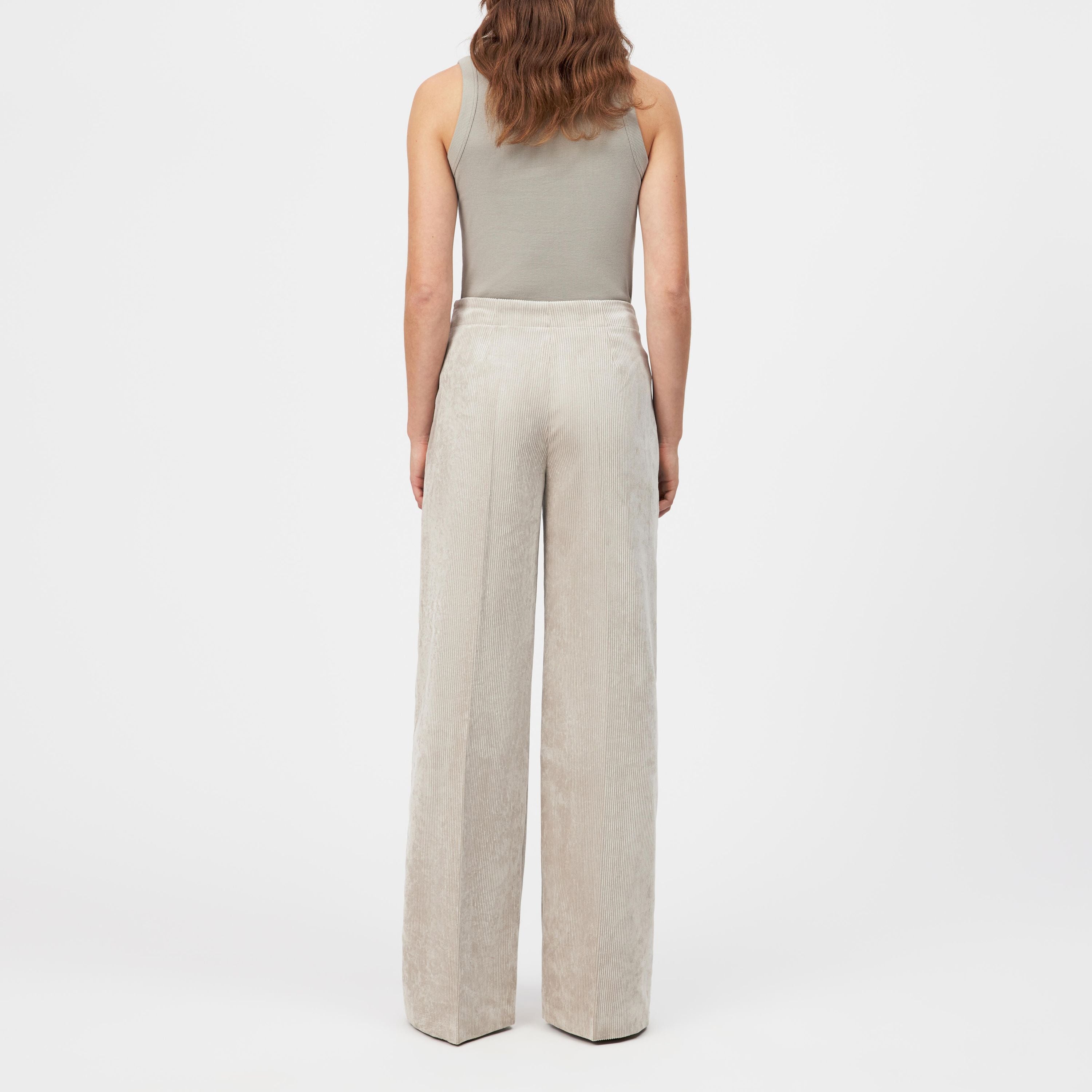 Ripp-Hose mit weitem Bein - 1702 - Creme