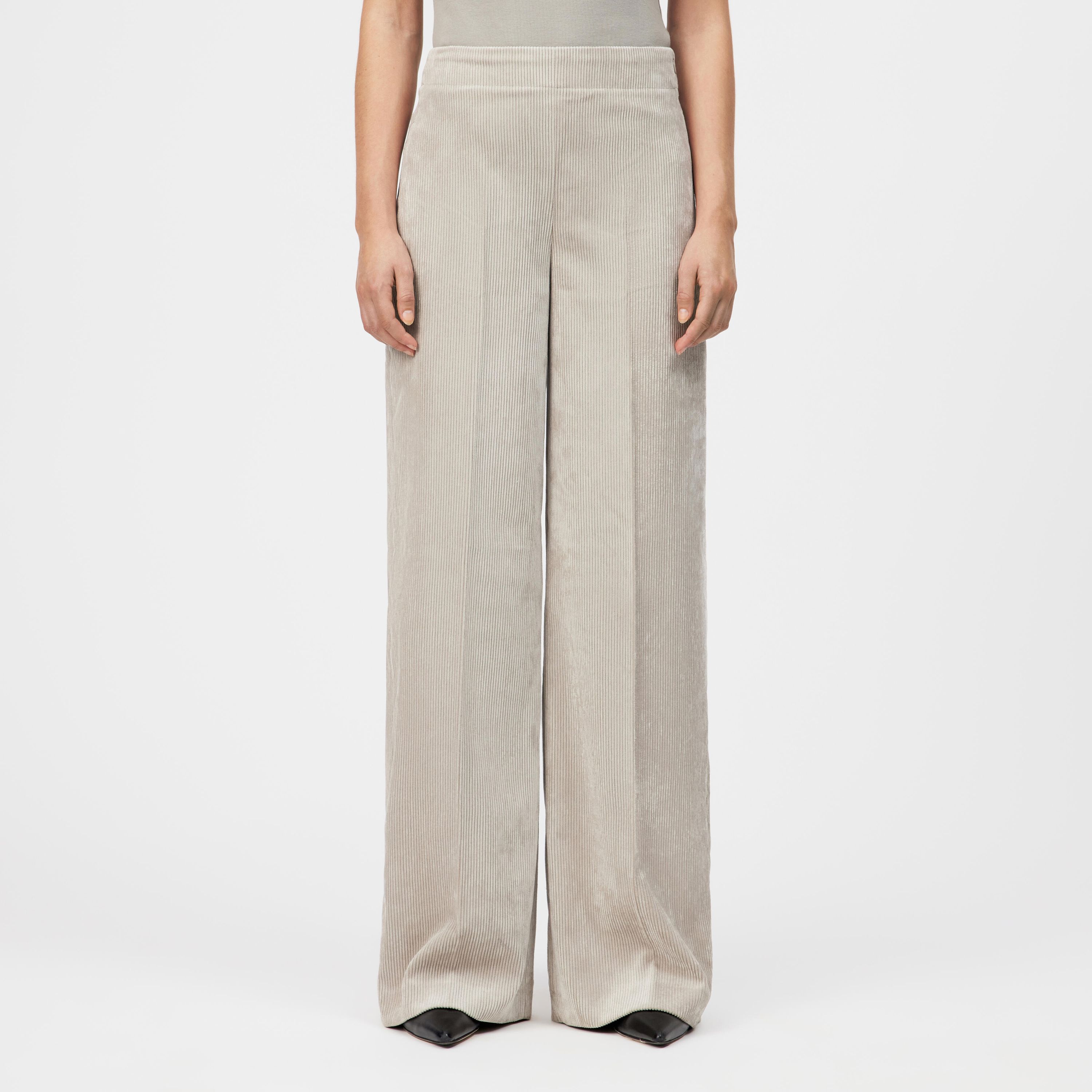 Ripp-Hose mit weitem Bein - 1702 - Creme