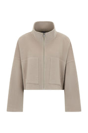 Kurze Oversized Kastenjacke - 1715 - Beige