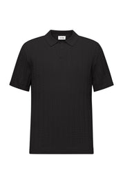 Strickpoloshirt aus Baumwolle - 1000 - Schwarz