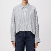 Bluse OSHIA gestreift - 3000 - Blau | Weiß