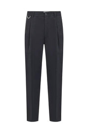 Hose mit D-Ring Detail in Baumwoll-Twill - 1000 - Schwarz