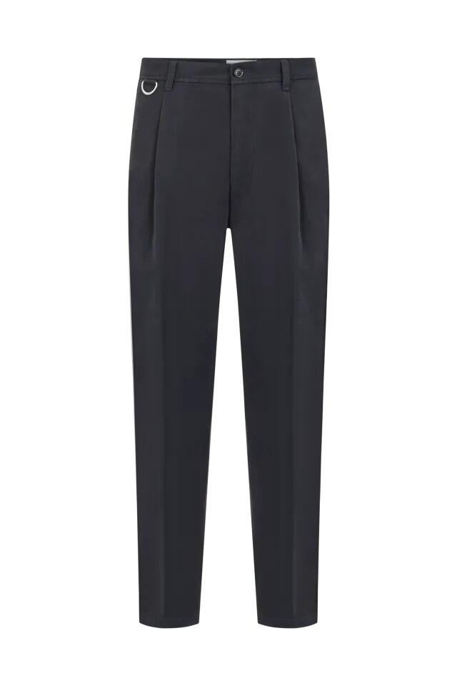 Hose mit D-Ring Detail in Baumwoll-Twill - 1000 - Schwarz