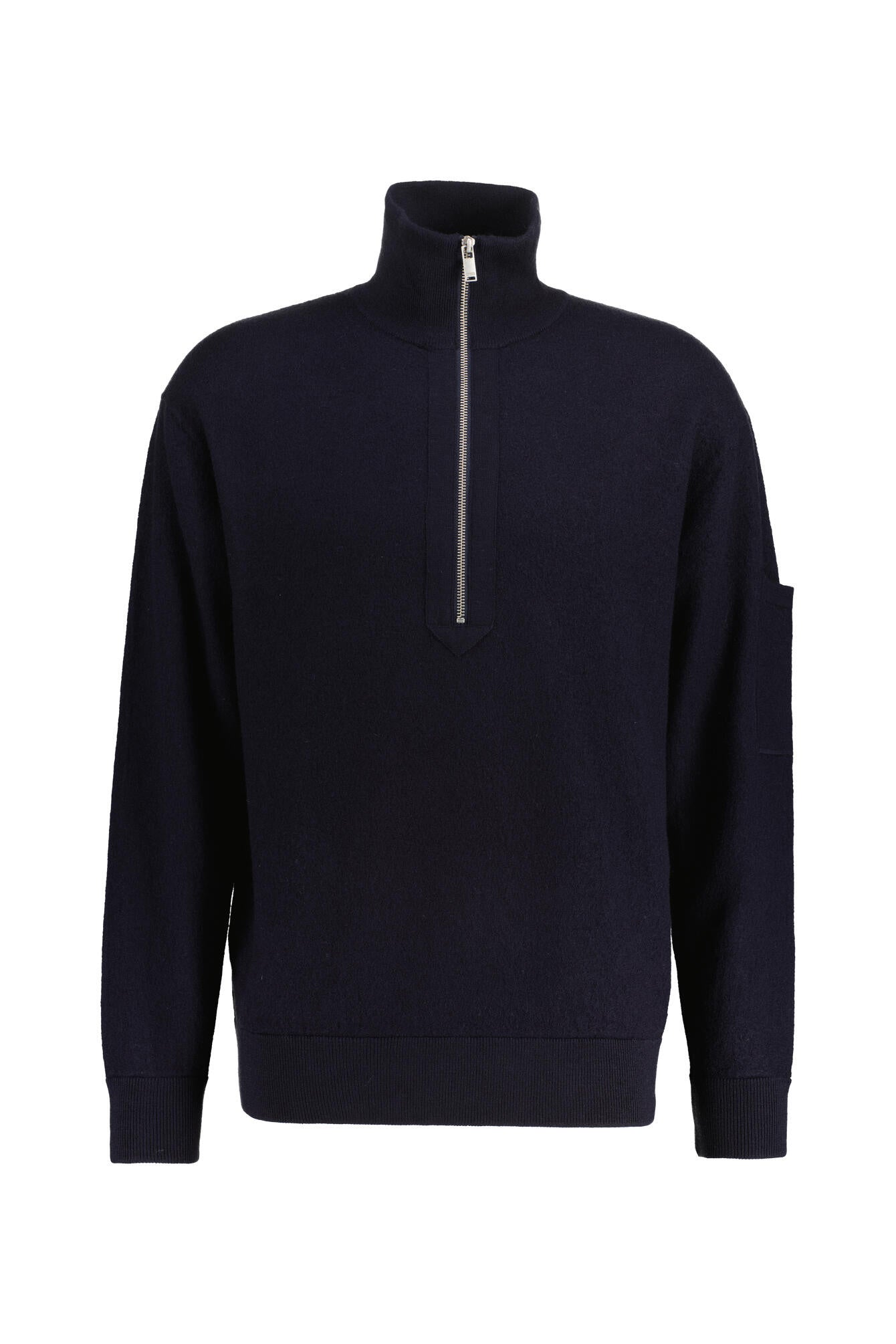 Pullover aus Wolle mit Troyerkragen - 3000 - Blau
