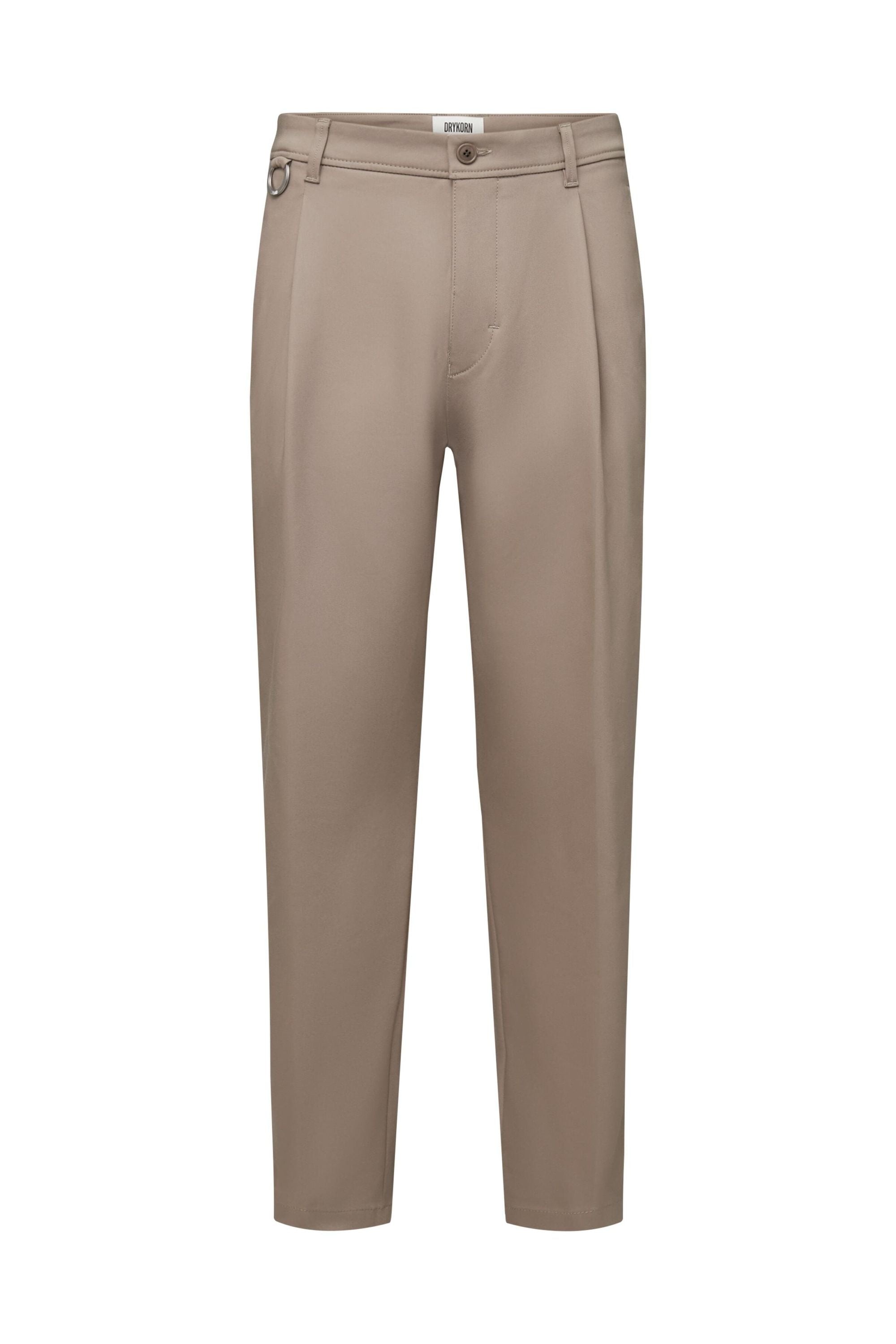 Hose mit D-Ring Detail in Baumwoll-Twill - 1720 - Braun