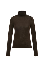 Langarmshirt mit Rollkragen - 1104 - Braun