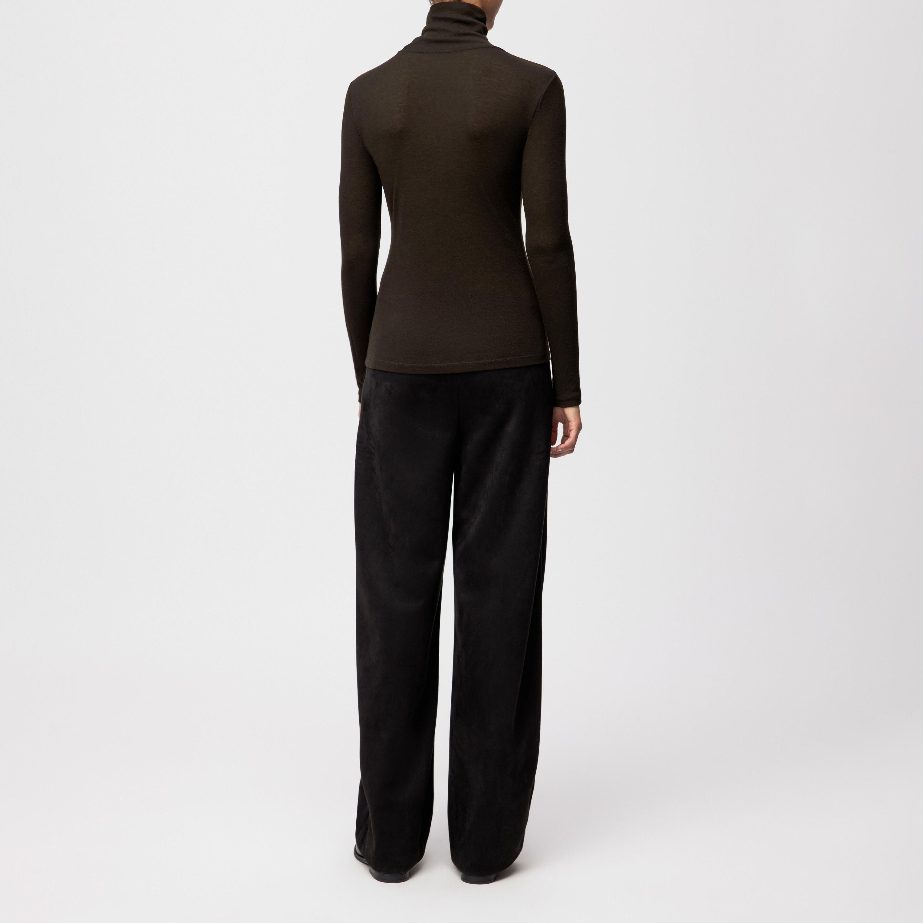 Langarmshirt mit Rollkragen - 1104 - Braun