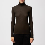 Langarmshirt mit Rollkragen - 1104 - Braun