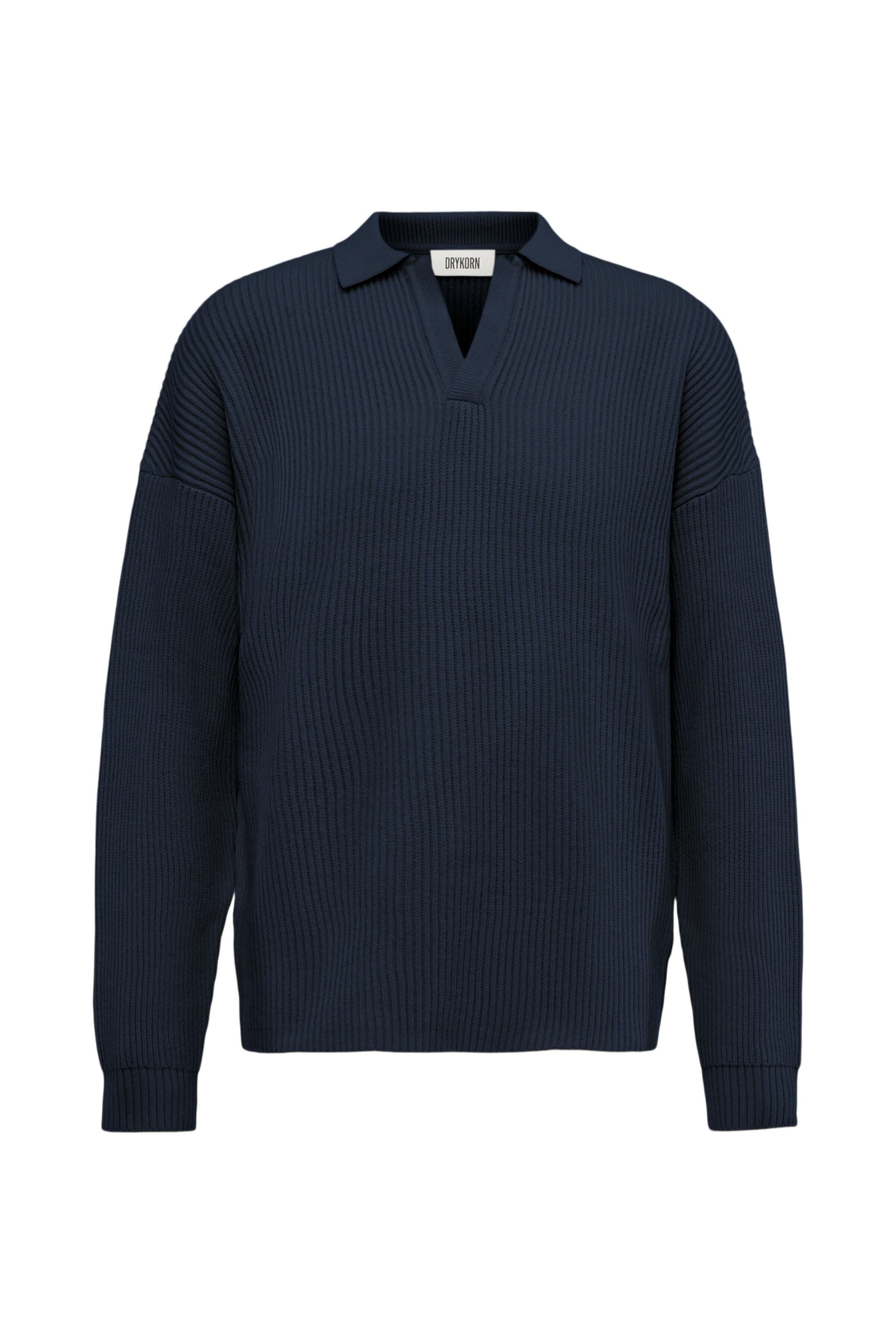 Strickpullover RUSTINO aus Baumwollmix - 3000 - Blau