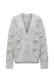 Strickjacke aus Schurwolle - 6602 - Grau