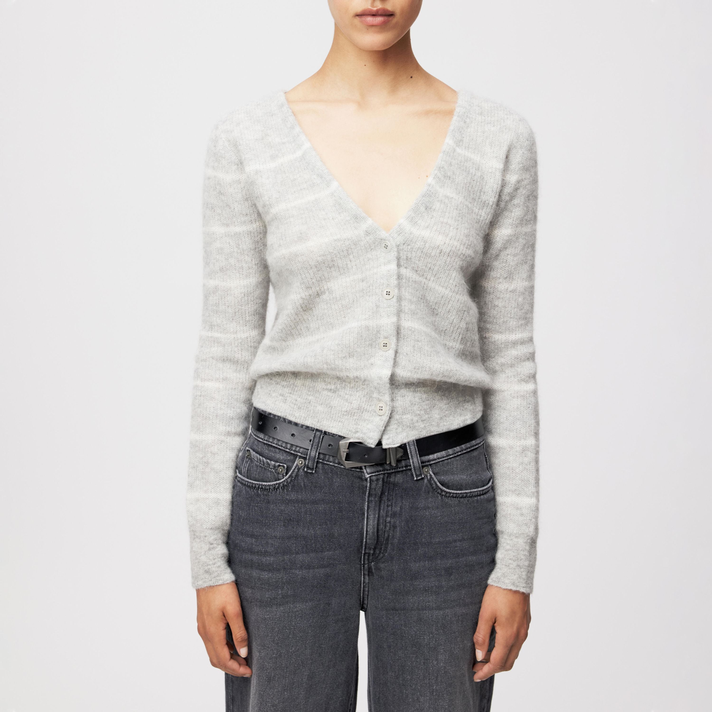 Strickjacke GERTIJA aus Alpakamix - 6602 - Grau