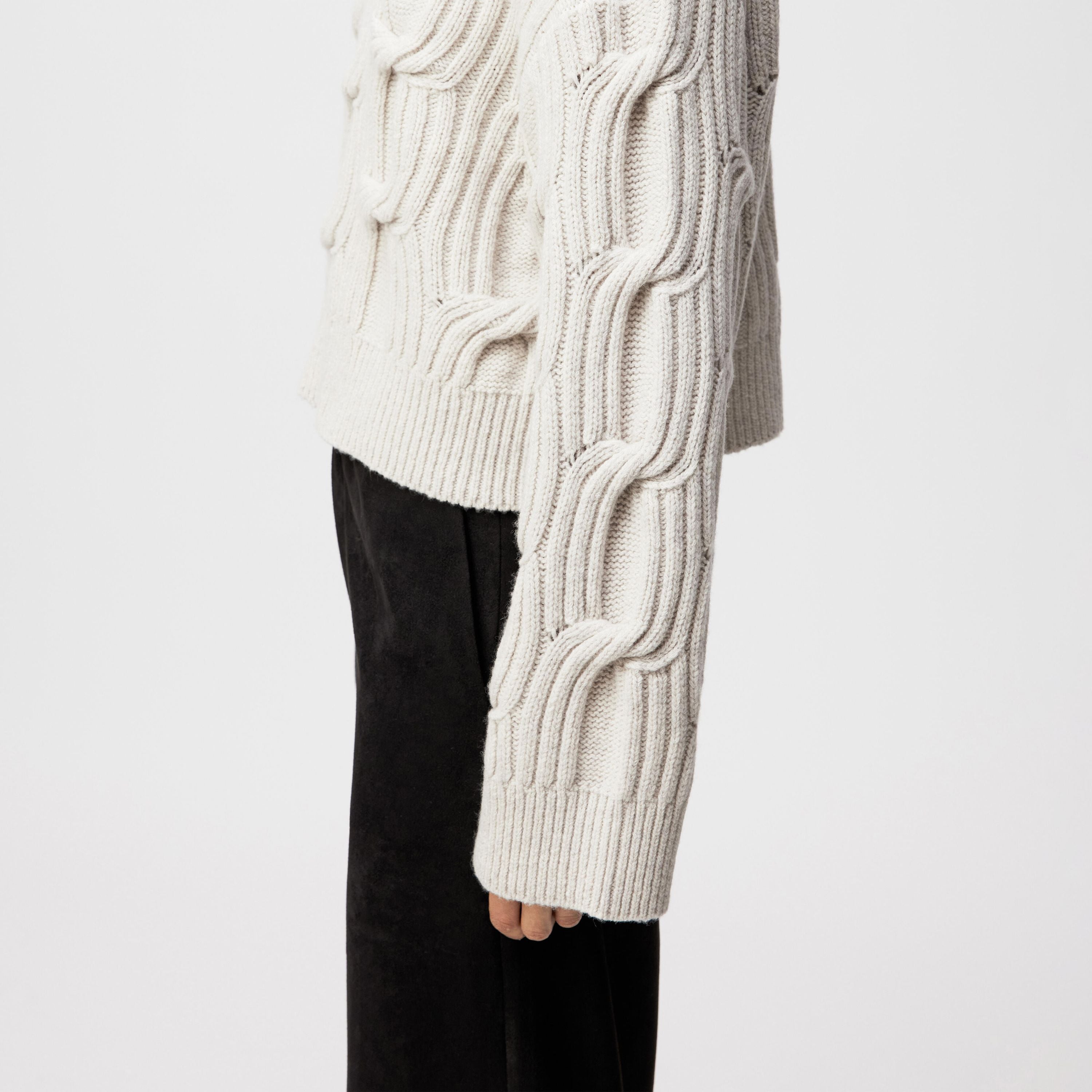 Strickpullover MALESE aus Schurwolle - 1823 - Beige