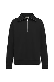 Sweatshirt mit Troyerkragen - 1000 - Schwarz