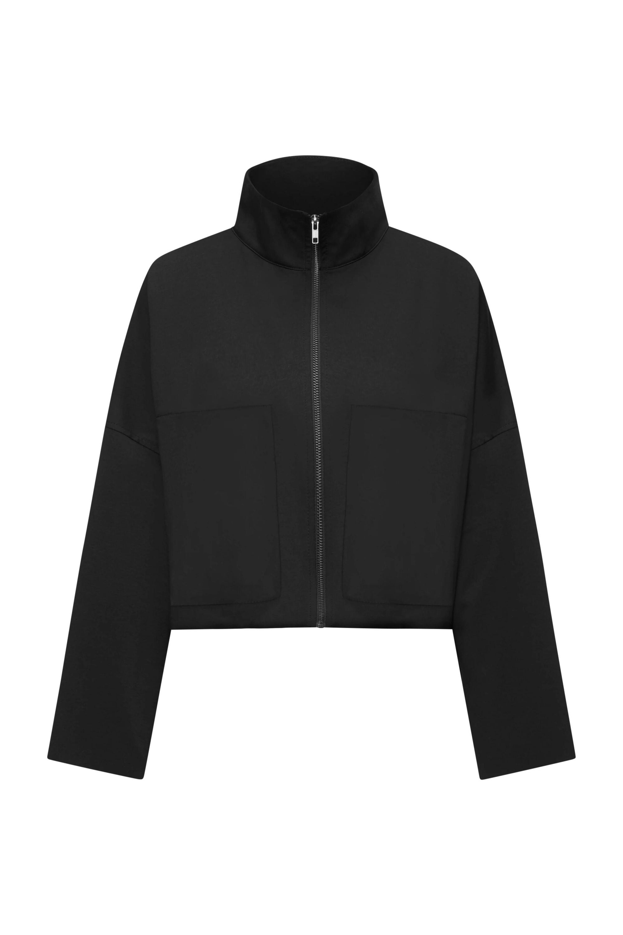Sweatshirtjacke ELSTOW mit Stehkragen - 1000 - Schwarz