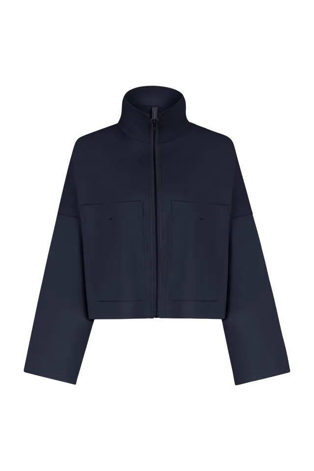 Sweatshirtjacke ELSTOW mit Stehkragen - 3000 - Blau