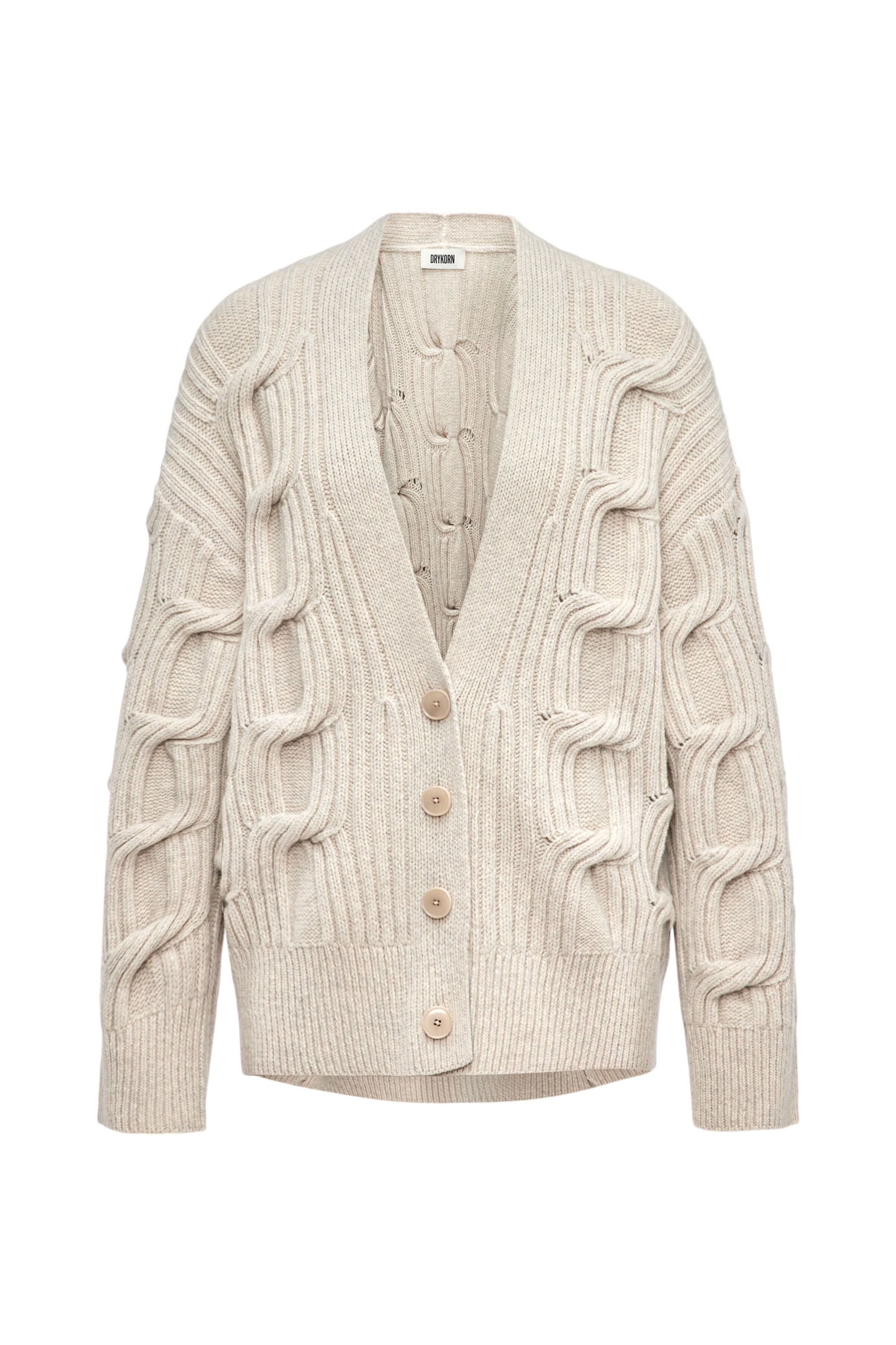 Strickjacke aus Schurwolle - 1823 - Beige