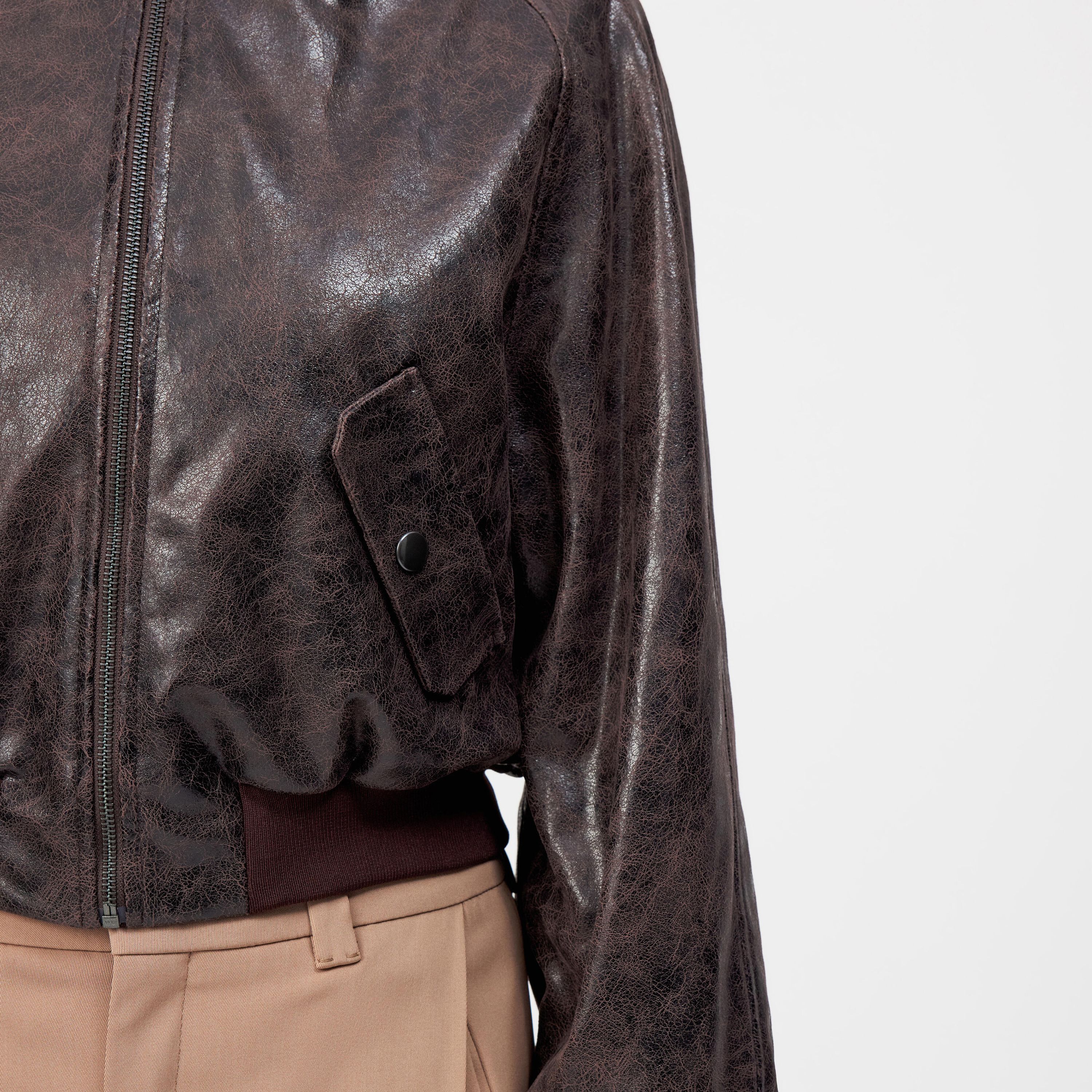 Bomberjacke MARHAM in Lederoptik - 5011 - Braun