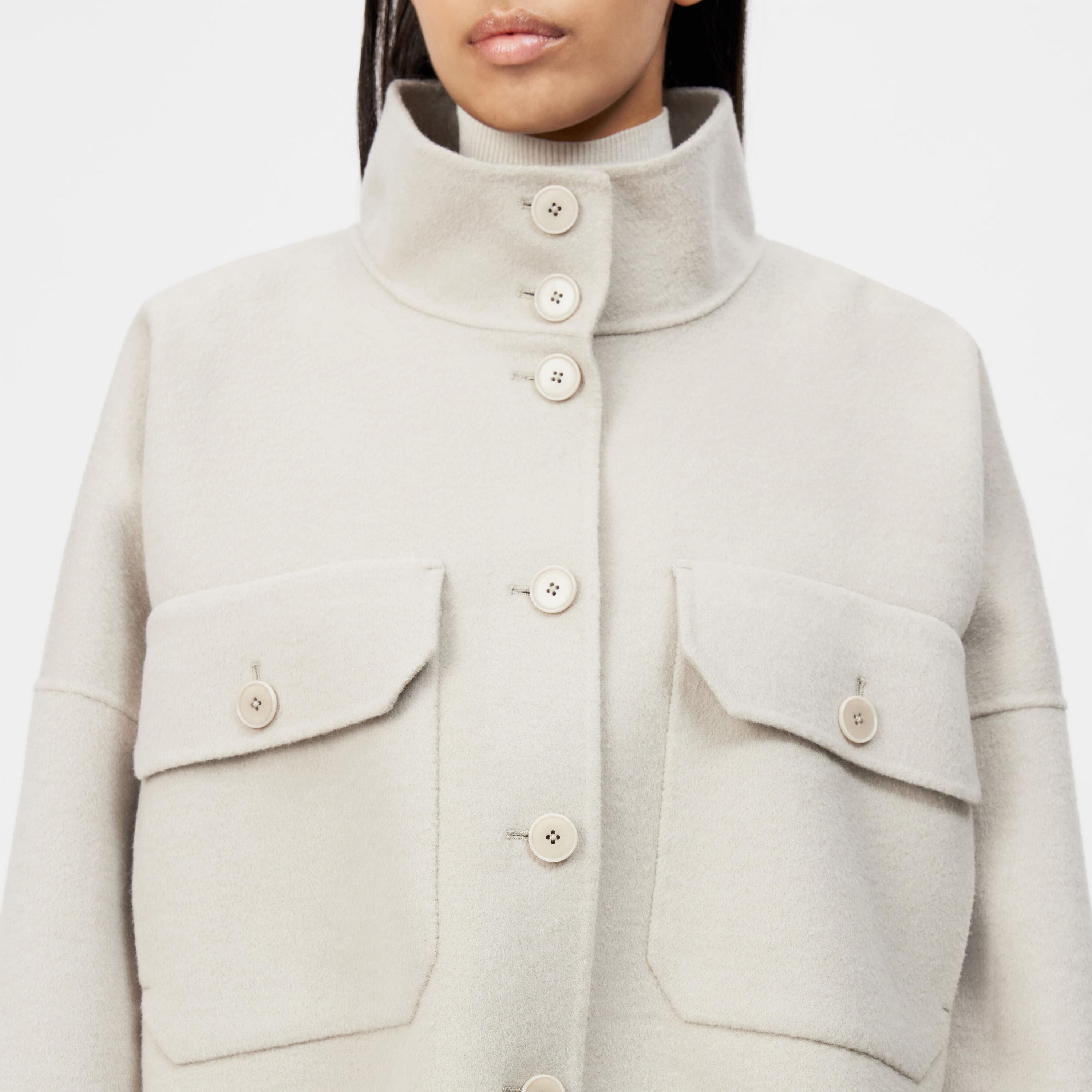 Wolljacke ARKLOW mit Stehkragen - 1823 - Beige