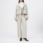 Wolljacke ARKLOW mit Stehkragen - 1823 - Beige