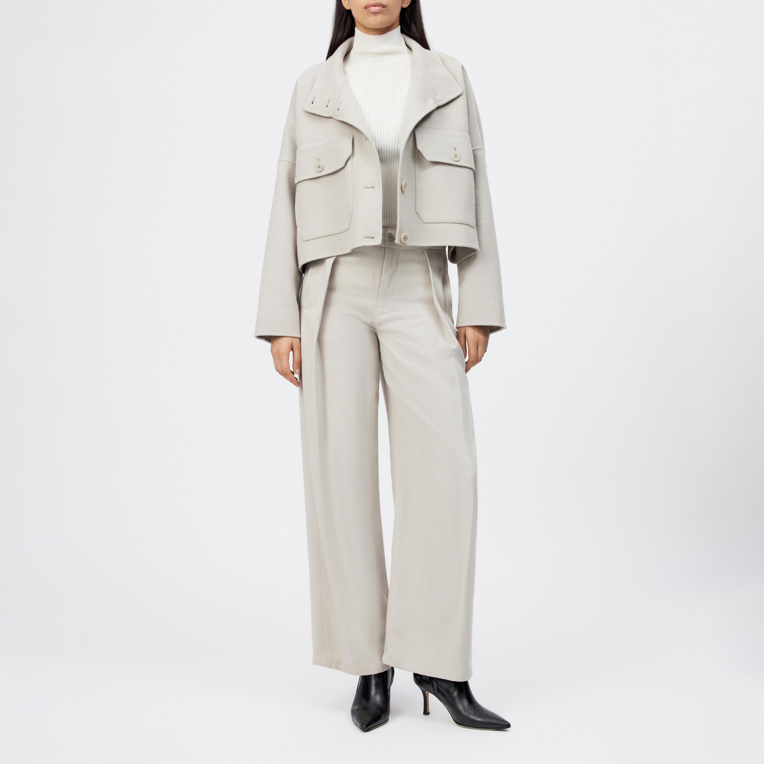 Wolljacke ARKLOW mit Stehkragen - 1823 - Beige