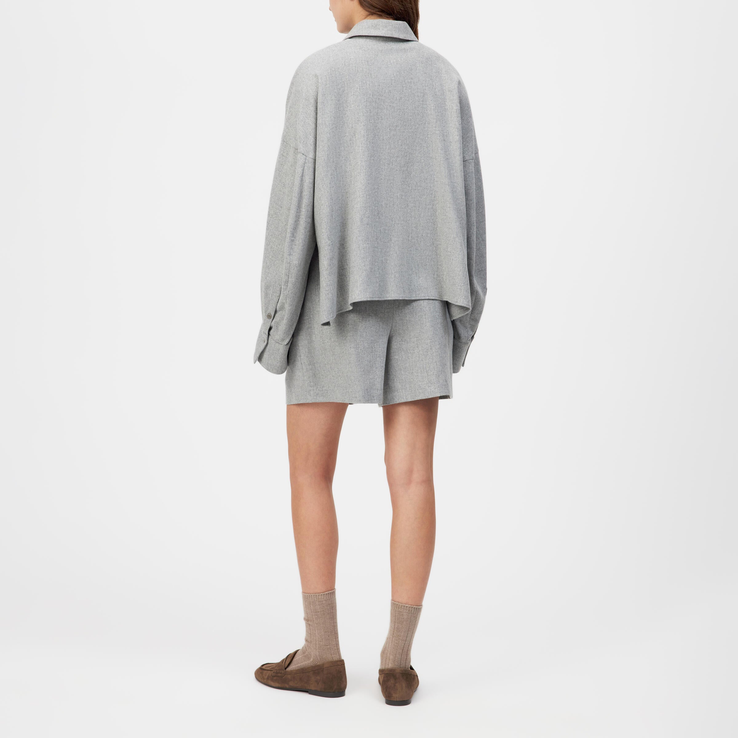 Hemdbluse OSHIA aus Wollmix - 6602 - Grau