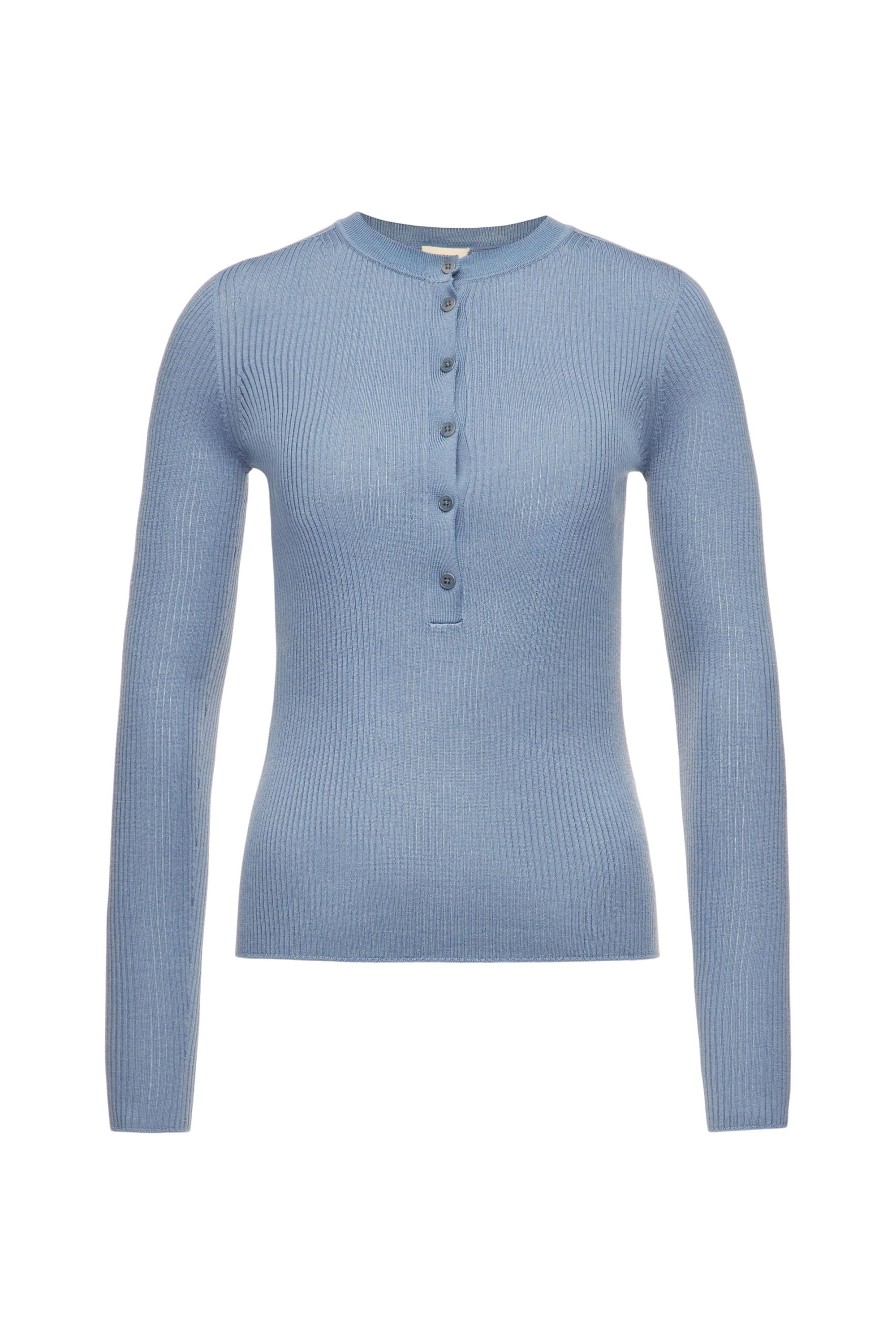 Langarmshirt PATRICJA aus Wollmix - 3611 - Blau