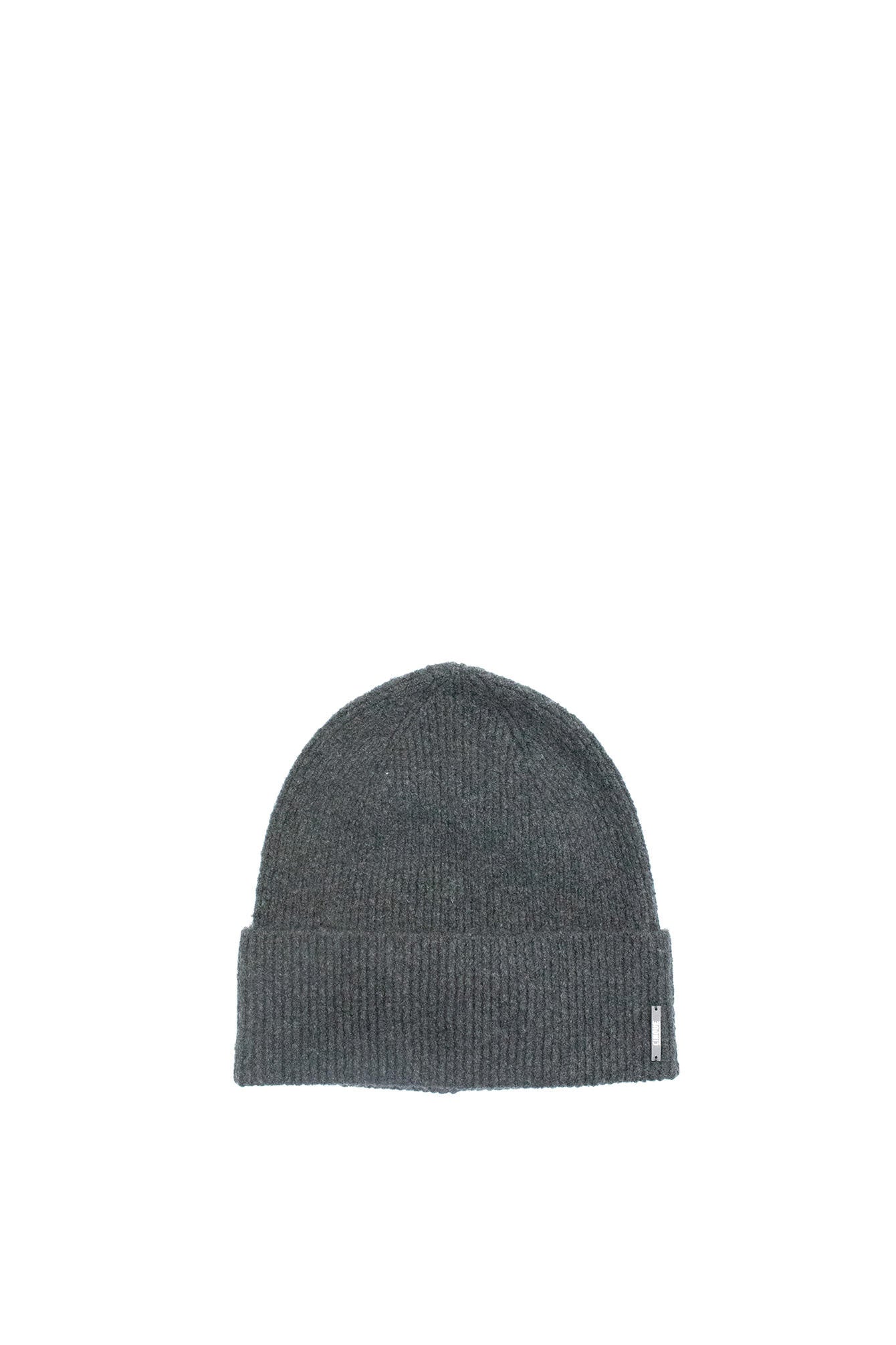 Strickmütze - 9100-dark grey uni - Grau