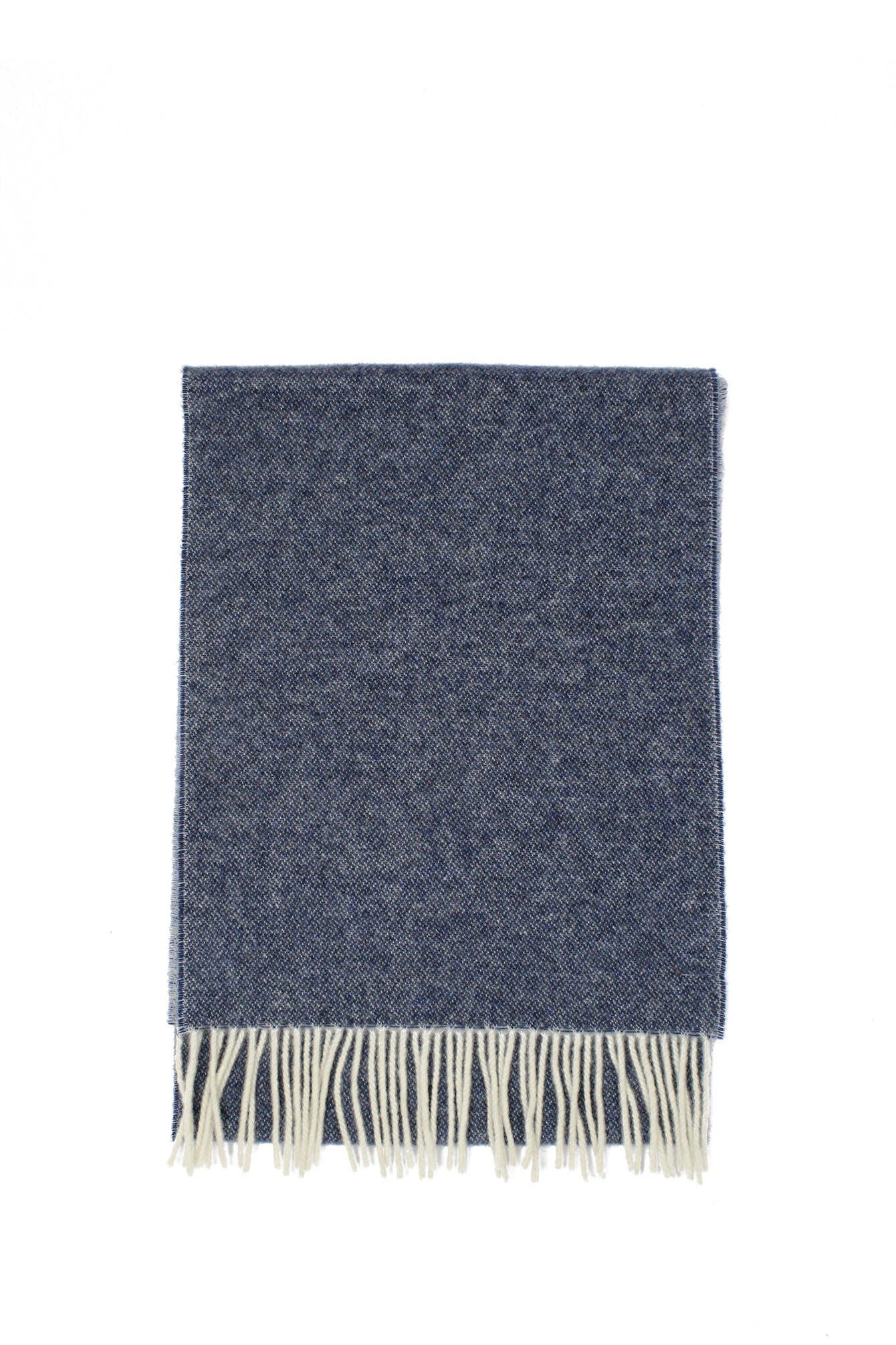 Schal aus Wolle - 1201-navy/blue - Blau