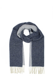 Schal aus Wolle - 1201-navy/blue - Blau