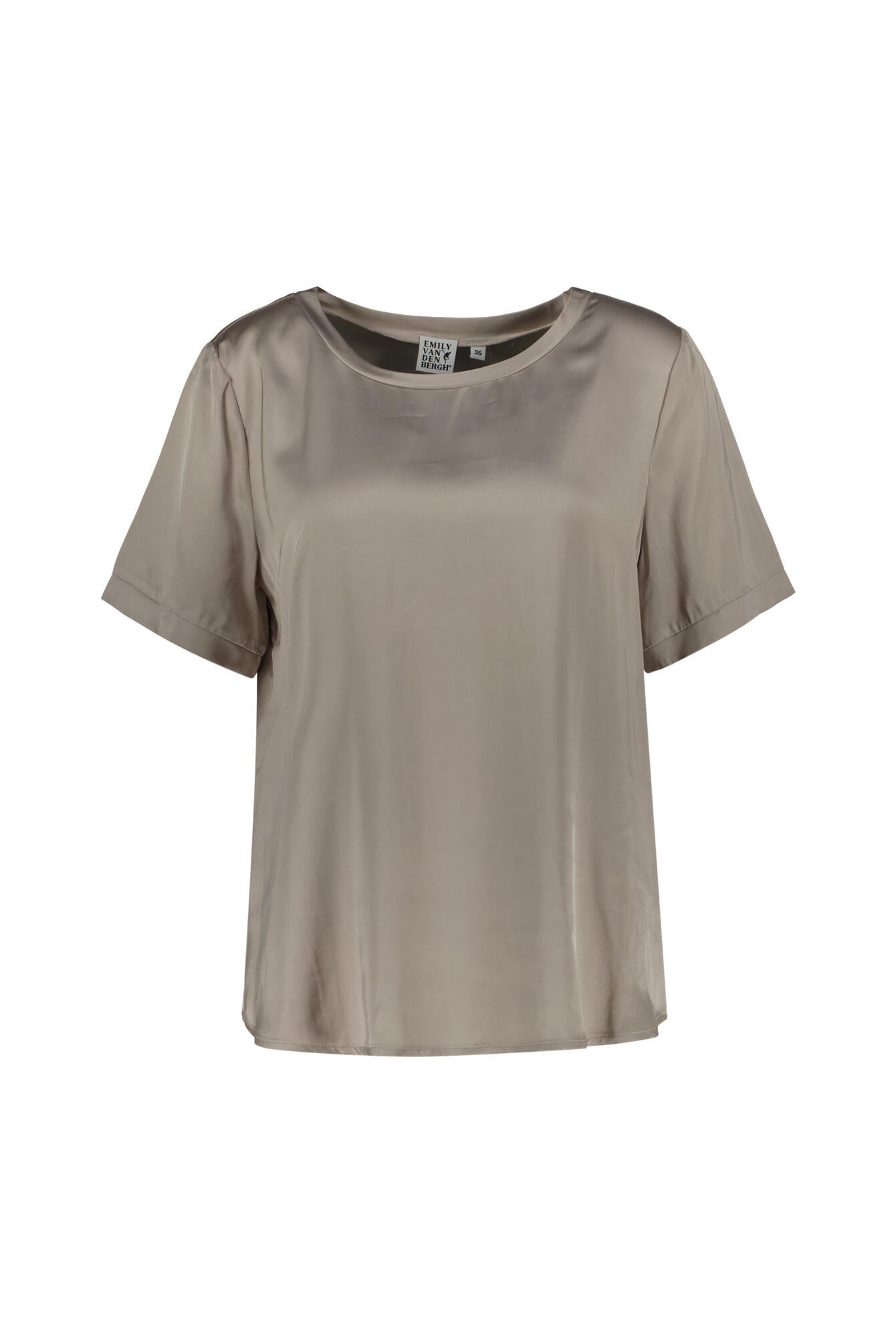 Kurzärmlige Bluse aus Viskose - 705 - Beige