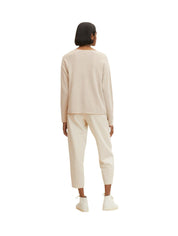 Strickpullover aus Baumwolle - 30438-beige bubble structure - Beige