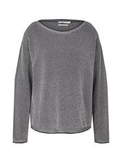 Strickpullover aus Baumwolle - 30582-navy bubble structure - Blau