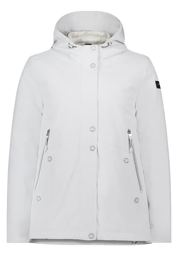 Übergangsjacke mit Kapuze - 9078-Glacier White - Grau