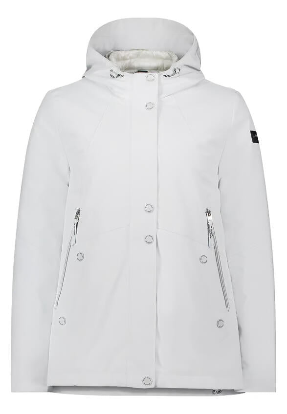 Übergangsjacke mit Kapuze - 9078-Glacier White - Grau