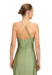 Abendkleid mit Beinschlitz - 5602-Autumn Green - Grün