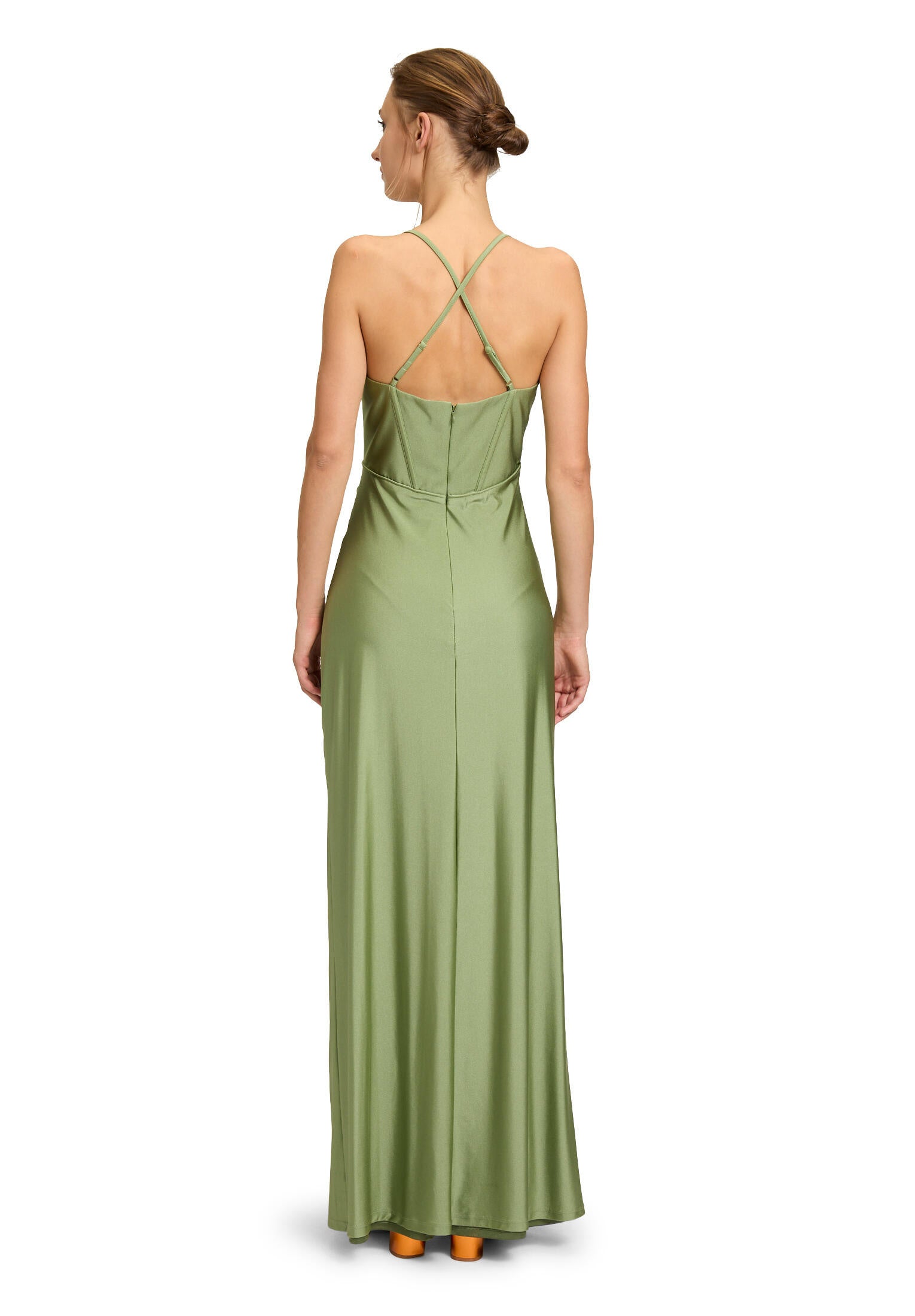 Abendkleid mit Beinschlitz - 5602-Autumn Green - Grün