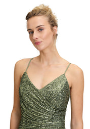 Abendkleid mit Pailletten - 5602-Autumn Green - Grün