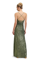 Abendkleid mit Pailletten - 5602-Autumn Green - Grün