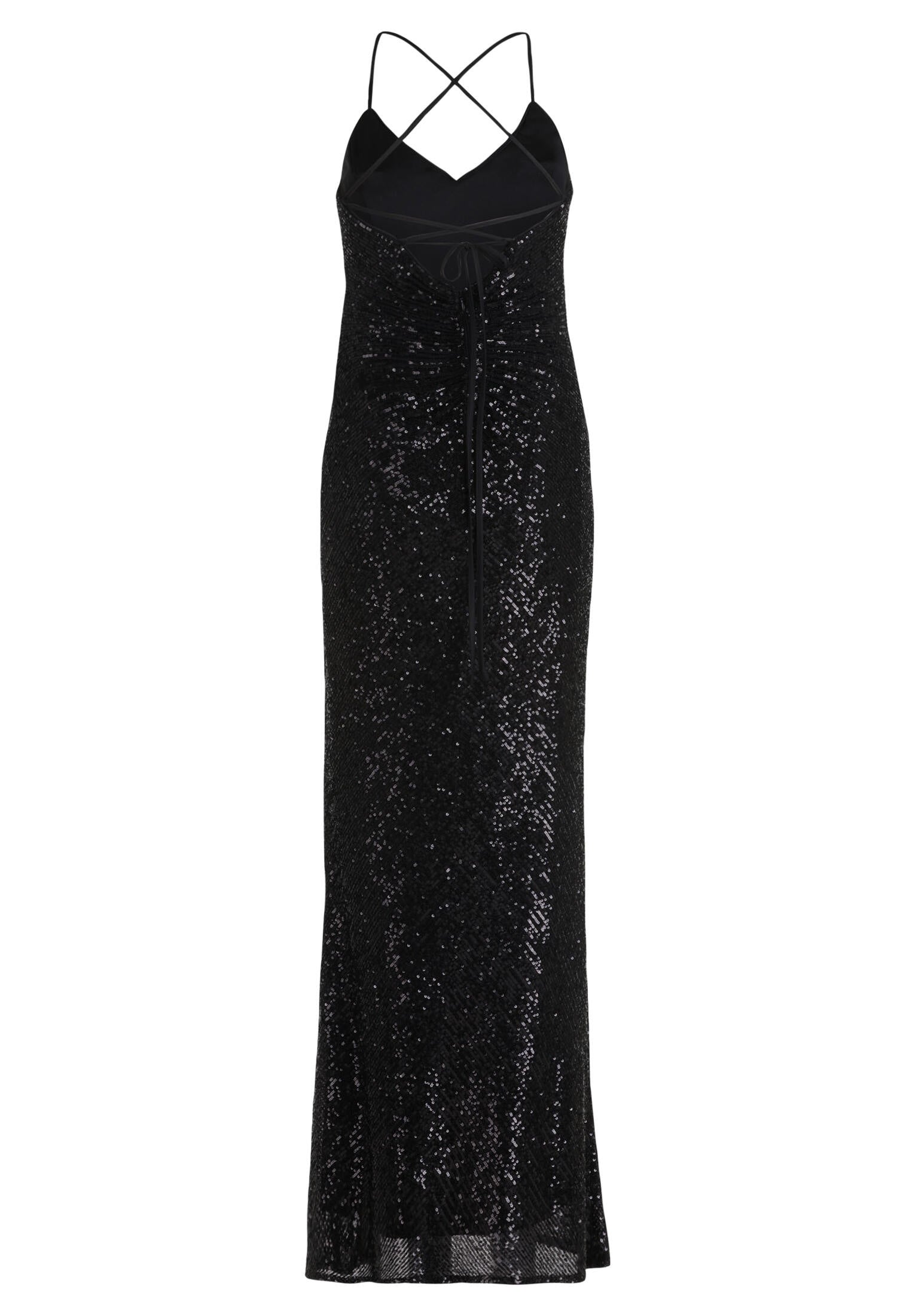 Abendkleid mit Pailletten - 9045-Black - Schwarz