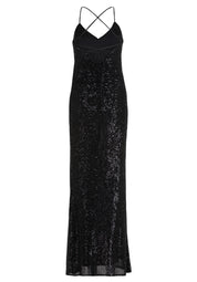 Abendkleid mit Pailletten - 9045-Black - Schwarz