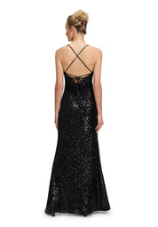 Abendkleid mit Pailletten - 9045-Black - Schwarz