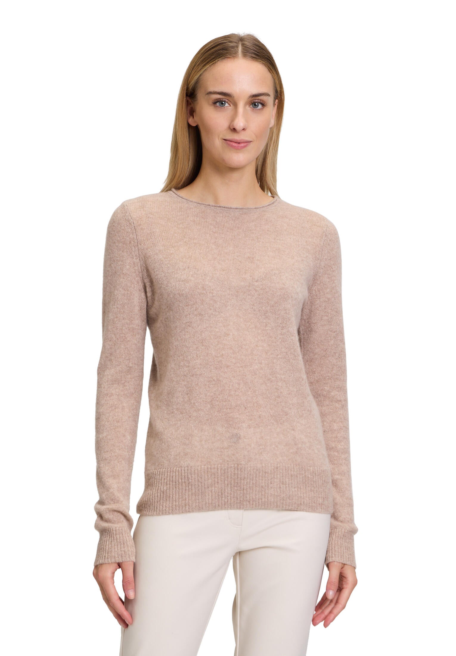 Strickpullover aus Kaschmir - 7718-Funghi Melange - Beige