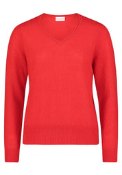 Strickpullover aus Kaschmir - 4635-Red Scarlet - Rot