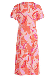 Jerseykleid Midi - 4826-Red/Rosè - Rosa