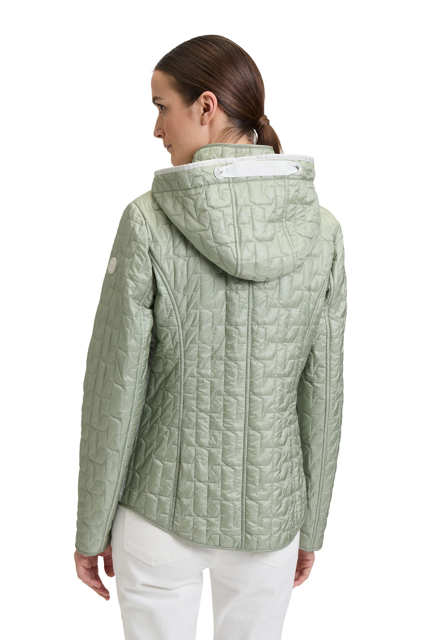 Leichte Steppjacke mit abnehmbarer Kapuze - 5538-Desert Sage - Grün